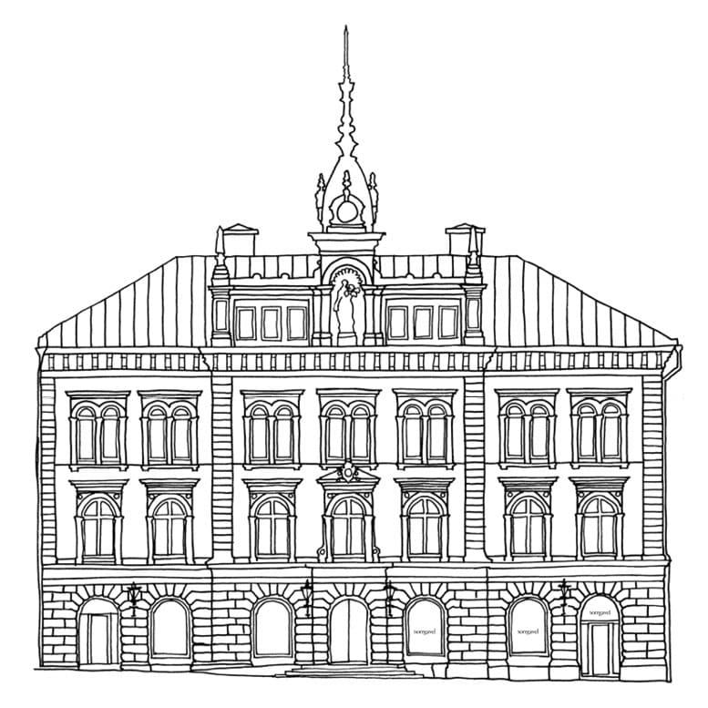 Illustration av butiken i Uppsala