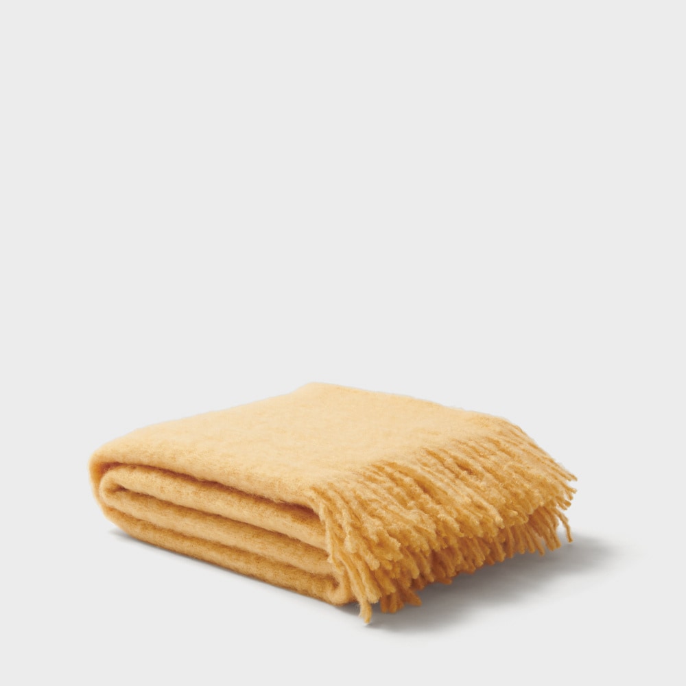 Pläd Mohair gul