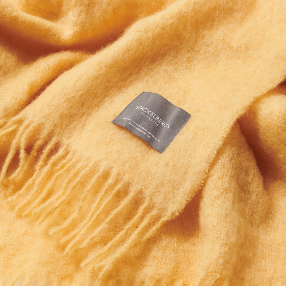 Pläd Mohair gul