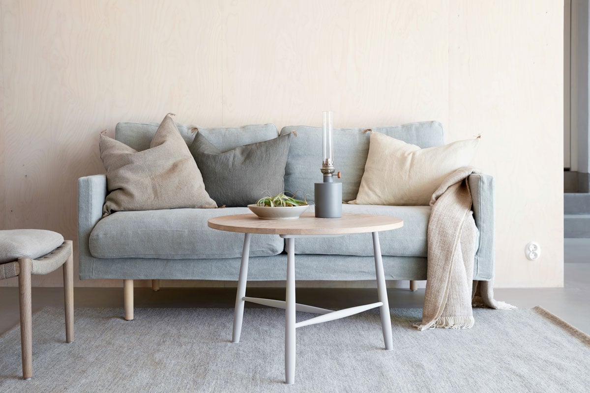 Soffa Rak 180 cm, Easy fotpall, Pinnbord dia 70 cm